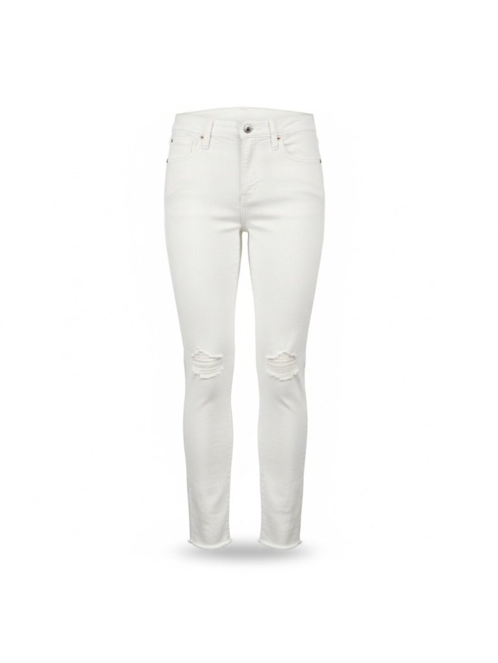 Gap Womens White Distressed True Skinny Mid Rise Jeans Size 30 /10 R
